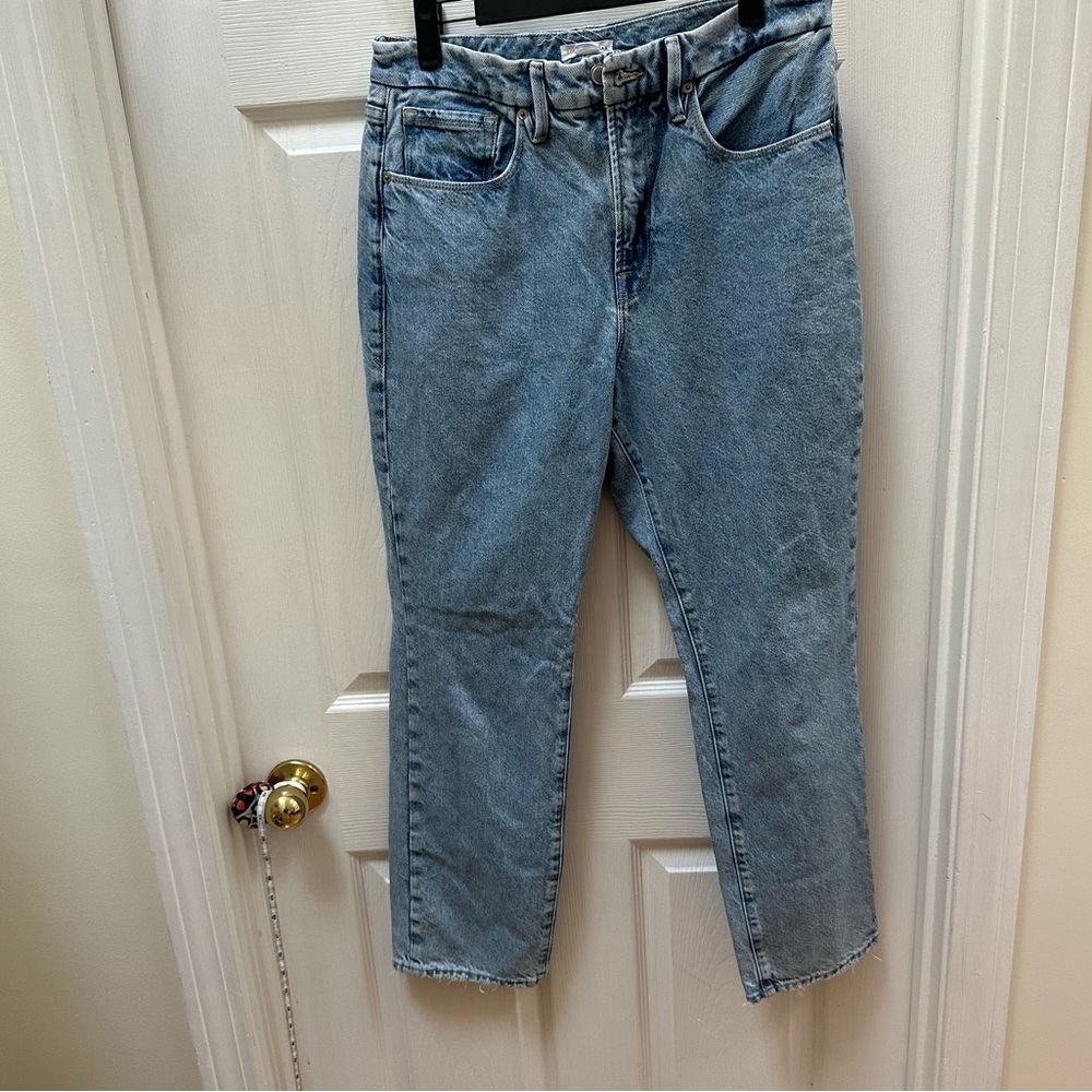 Good American Light Blue Ankle Cropped Jeans